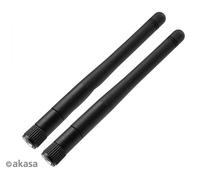 Akasa Omni-Directional Tri-Band Wi-Fi Antenna | RP-SMA Male | 2 pcs | 2dBi | Compliant with IEEE 802.11a/b/g/ac/ad Frequency | A-ATN01-BK