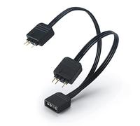 Akasa Addressable RGB LED Splitter Cable | 1-to-2 aRGB LED Splitter | 3-Pin Connector | 1 Female to 2 Male | 12cm | AK-CBLD08-12BK