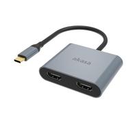 Akasa AK-CBCA26-18BK USB Type-C to Dual HDMI MST Adapter, 4K@60Hz Single Output,