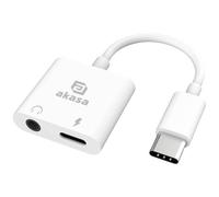 USB-C to 3.5mm Headphone and PD Charger Adaptor - AK-CBCA30-08WH