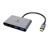Akasa USB Type-C 4-In-1 Hub, High Speed Transfer, 2 x USB-A Data Ports, 1 x USB3.0 PD and 1 x USB Ports, Aluminium, Supports Macbook, iPad, PC, Laptop, desktop and More, AK-CBCA31-18BK