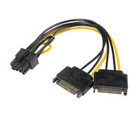 Akasa AK-CBPW19-15 cable interface/gender adapter 6+2pin PCIe SATA Black