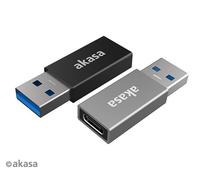 Akasa AK-CBUB61-KT02 USB Type-A Male to USB Type-C Female Adapter (2-pack)