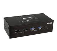 Akasa AK-HC-11BK Universal Front Panel Computer Case - Component (Universal, Front Panel, Aluminium, Black, 13.3 cm (5.25 inches), USB 3.1 Gen2 C, 2x USB 3.1 Gen1, 2x USB 2.0)