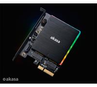Akasa AK-PCCM2P-03 M.2 PCIe SSD and M.2 SATA SSD Card with RGB LED and Heatsink