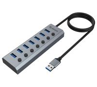 Akasa Connect 7 Port USB 3.2 Hub with Switches and Power Supply
