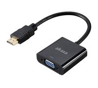 Akasa HDMI to VGA converter | High Resolution 1920 x 1200 | Compact HMDI to VAG Adapter | 20cm | AK-CBHD15-20BK