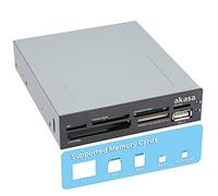 Akasa Internal Media Card Reader | 6-port Media Card Reader | MicroSD | M2 | CF | SDHC | USB-A 2.0 | 3.5” PC bay | AK-ICR-07