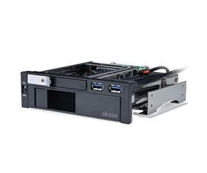Akasa Lokstor M51 | HDD Mobile Rack | 3.5 SATA HDD & 2.5" SATA SSD/HDD | 2 x SuperSpeed USB3.0 port | 5.25" PC Drive Bay | Tool-Free | Security Lock | AK-IEN-01