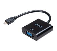 Akasa Micro HDMI to VGA converter | FHD 1080p | Gold & Nickel-plated | 15cm | AK-CBHD21-15BK | Suitable for Raspberry Pi 4, GoPro Hero 7, Laptop