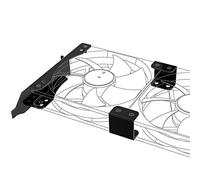 Akasa PCI Slot Bracket for Mounting One/Two 120mm Fans | Dual Fan Rack Mount | GPU Bracket | 120mm Case Fan Mount Rack | Black Iron | AK-MX304-12BK