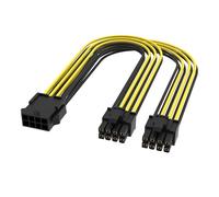 Akasa PCIe 8-Pin to Dual PCIe (6+2)-Pin Splitter Cable, Perfect for graphics cards requiring dual PCIe 8-pin power, 18 AWG, AK-CBPW24-KT06