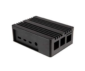 Akasa Pi-4 | Raspberry Pi 4 Case | Fanless Passive Cooling | Pure Aluminium Heatsink | Black Pi Case | Concealed SD Card Slot | Compatible with Raspberry Pi 4 Model B | A-RA08-M1B