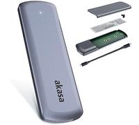 Akasa Portable M.2 SATA / NVMe SSD to USB 3.2 Gen 2 Aluminium Enclosure | Tool-Free SSD External Enclosure | 10Gbps Transfer Rate | Tech for Techs Recommended | Space Grey | AK-ENU3M2-05