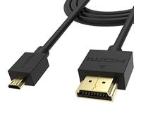 Akasa PROSLIM | Micro HDMI to HDMI | 2m Super Slim Cable | 4K@30Hz | Ethernet | Audio Return | 3D TV | AK-CBHD14-20BK | Suitable for Raspberry Pi 4