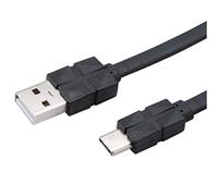 Akasa PROSLIM | USB 2.0 Type-C to Type-A Charging & Sync Cable | Ultra-Flexible TPE Material | 30 cm | Black | AK-CBUB43-03BK