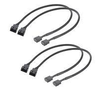 Akasa PWM Fan Extension Cable | 4-pin Male to Female Connectors | Compatible with PWM and 3-pin Fan | For Computer Cooling Fans and PC Case Fans | 30cm | 4 Pack | AK-CBFA01-KT04