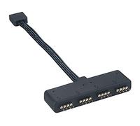 Akasa RGB LED Splitter Cable | 1-to-4 RGB Fan Splitter Hub | 4-Pin Female to Male Connector | for Connecting RGB Strips, RGB Fan & RGB LED lighting devices | 10cm | AK-CBLD02-10BK