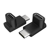 Akasa Right Angle USB Type-C Male to Female Adapter | USB 3.2 Gen 2 | 10 Gbps Data Transfer | Support Fast Charge | For Laptop, PC and USB C Device | Black | 2 Pack | AK-CBUB63-KT02