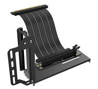 Akasa RISER BLACK PRO | Vertical GPU Holder | GPU Support Bracket | PCIe 3.0 Riser Cable | EMI Shielding | Vertical GPU Mount | 200 mm | AK-CBPE02-20B