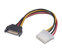 Akasa SATA to 4-pin Molex Adapter | Converts 15-pin SATA PSU power to 4-pin PSU Molex Connector | SATA to Molex Power Cable Adapter | 15cm | AK-CBPW03-15
