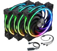 Akasa SOHO AR Kit, 120mm ARGB PWM Case fans, Up to 2000 RPM, Low-Noise addressable RGB LED fan for PC, Radiator and CPU Cooler, ARGB Splitter Cable & PWM Fan Hub Included, 3 Pack, AK-FN108-KT03