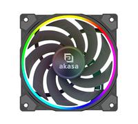 Akasa SOHO AR12 Reverse Blade, 120mm Case Fan with Reverse Flow, Addressable RGB MHD Bearing PC Cooler, 4Pin PWM Silent Fan Under 31.6 dB(A) & Airflow up to 58.3 CFM, Black, AK-FN123