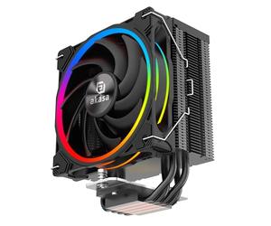 Akasa SOHO H4 Plus, aRGB CPU Air Cooler, 120mm PWM Silent Fan with Copper Heatpipes, 185W TDP,Thermal Paste Included, Black,Supports Intel LGA 1851/20XX/1700/1200/115X;AMD AM4/AM5 Ryzen,AK-CC4022HP01