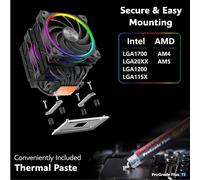 Akasa SOHO H7, Premium Dual Tower 7-Heatpipe CPU Cooler with Addressable RGB, 25