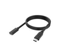 Akasa USB 10Gbps Type-C Male to Female Extension Cable, Support 100W 5A Fast Charge & Sync, 10 Gbps Data Transfer, USB 3.2 Gen 2, For Laptop, PC and USB-C Device, 1.2M, 4K@60Hz, Black, AK-CBUB70-12BK