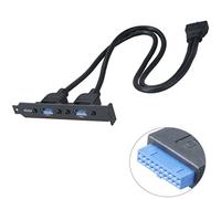 Akasa USB 3.0 Internal Adapter Cable | Dual SuperSpeed USB Type-A 3.0 | Includes PCI Bracket | USB Port Cards | 40cm | AK-CBUB17-40BK