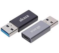 Akasa - Usb 3.2 Gen 2 Usb-A Male To Usb-C Female Adaptor, 2 Pack