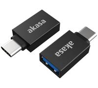 Akasa - Usb 3.2 Gen 2 Usb-C Male To Usb-A Female Adaptor, 2 Pack