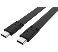 Akasa - Usb 3.2 Gen 2X2 20Gbps Flat Usb-C Plug To Usb-C Plug Lead, 1M Black