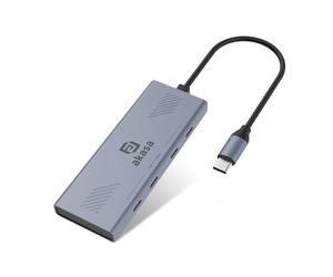 Akasa USB C Hub, Aluminium 4 Ports USB C to USB C, USB 3.2 Gen 2 10Gbps Superspeed Transfer, Supports Macbook iPad Pro iPhone 15, Chromebook, Lenovo, Dell, HP and More, AK-CBCA32-18BK