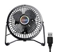 Akasa USB Mini Fan | 4 inch Mini Desk Fan | 4 Aluminium Rotor Blades | Adjustable Stand | Non-slip Rubber Feet | 150 x 160 x 85mm | AK-UFN01-BK