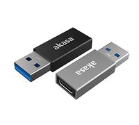 Akasa USB Type-A Male to USB Type-C Female Adapter Black/Space Grey
