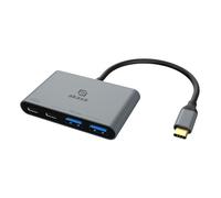 Akasa USB Type-C 4-In-1 Hub, High Speed Transfer, 2 x USB-A Data Ports, 1 x USB3.0 PD and 1 x USB Ports, Aluminium, Supports Macbook, iPad, PC, Laptop, desktop and More, AK-CBCA31-18BK