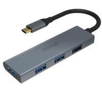 Akasa USB Type c - 4 x Type a - Silver Black