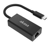Akasa USB Type-C to 2.5G Ethernet Adapter | USB to RJ45 adapter | 10/100/1000/2500 Mbps | Includes Carrying Pouch | Compatible with Windows 7/8/10, macOS | 15cm | Black | AK-CBCA29-15BK