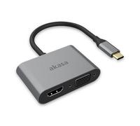 Akasa USB Type C to Single/Dual Display Output, HDMI 4K@60Hz, VGA 1080p@60Hz