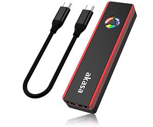 Akasa Vegas SSD Mate | M.2 SATA/NVME SSD to USB 3.2 Gen 2 Aluminium enclosure with RGB Fan | RGB SSD External Enclosure | Tool-Free M.2 Enclosure Adapter | AK-ENU3M2-06 | Included Carrying Pouch