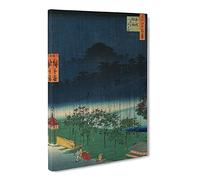Akasaka In The Evening Rain By Utagawa Hiroshige Canvas Print | Gallery Wrapped 30mm Frame Wall Art | 24x16 inches | Ready to Hang | Asian Landscape Picture | Living Room Bedroom Lounge Office