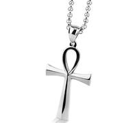 Akascord Cross Necklace for Men, Cross Pendant Necklace Stainless Steel Chains Sterling Silver Necklace Men's Cross Chain Jewelry Link Chain for Boys Fast and Furious, L, Stainless Steel, Rhinestone