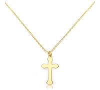 Akascord Gold Cross Necklaces for Women, Dainty Gold Cross Pendant 18k Cross Jewelry womens Faith Necklace Charm Simple Necklaces, Stainless Steel, No Gemstone