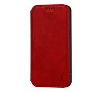 Akashi Case for iPhone 12 Mini Genuine Leather Card Holder Stand, Red