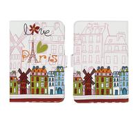 Akashi Folio Protective Case Tablet 7 to 8 inches - Designed Paris case, White
