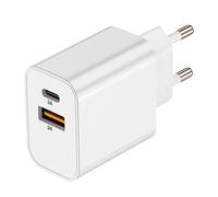 Akashi USB-C Sector Charger + USB 15W Fast Charge Compact Design, White