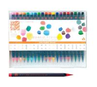 Akashiya CA200/20V Sai Watercolor Brush Pen - 20 Color Set (1, DESIGN 1)