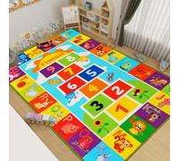 AKASISRUG Classroom Carpet Kids Rug, 150x200cm Rectangular, ABC Alphabet Animals Hopscotch Rug, Non-Slip Educational Area Rug for Classroom